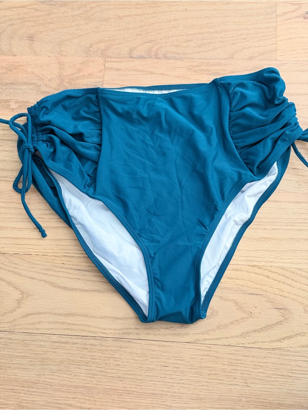 ✨ 3 for $15 sale- Eomenie High-Waist Teal Swim Bottom with Side Tie Detail